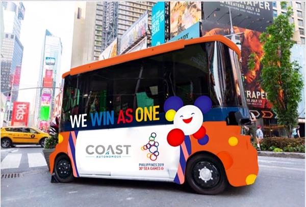 A fleet of electric COAST P-1 Self-Driving Shuttles will showcase the future of urban transportation running a service between the athletes’ village, aquatic center and athletics stadium at the 2019 Southeast Asian Games in New Clark City, Philippines.