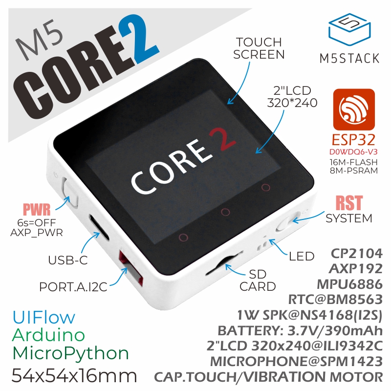 M5Stack CORE2 Overview