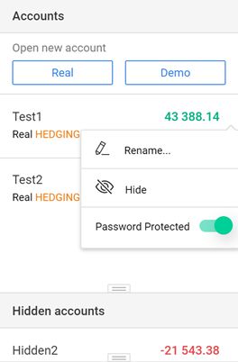 R Trader Mobile platform