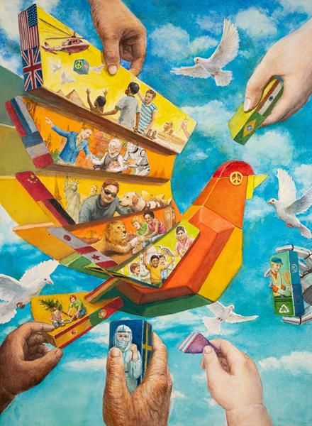 Yue Zheng, a 13-year-old girl from Dalian, China, has a vision of what peace looks like. Zheng brought that vision to life through her art, earning her the grand prize in the Lions Clubs International Peace Poster Contest.