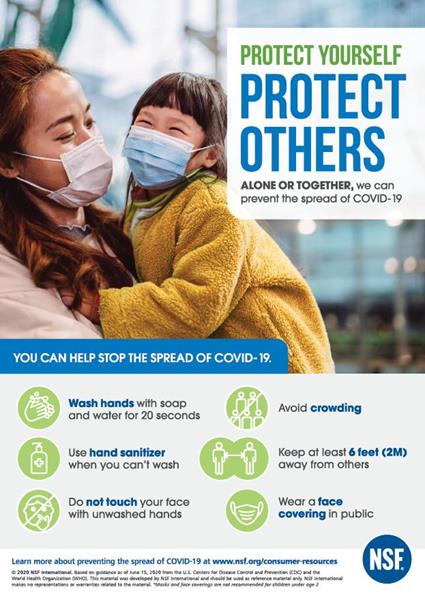 Global public health organization NSF International is offering free posters to encourage personal behaviors that may prevent the spread of the novel coronavirus (SARS-Cov-2). The educational posters were developed by NSF International based on guidance from the U.S. Centers for Disease Control and Prevention (CDC) and the World Health Organization (WHO). 