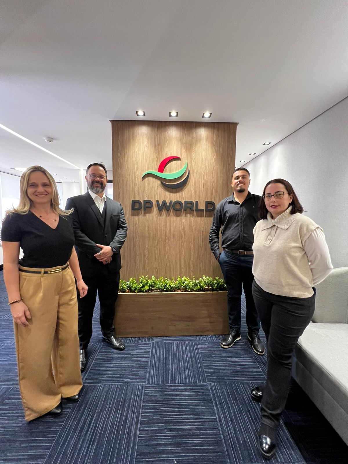 Employees at DP World’s new freight forwarding office in Porto Alegre, Brazil. The location expands the company’s logistics network and supports growing trade flows across Southern Brazil.