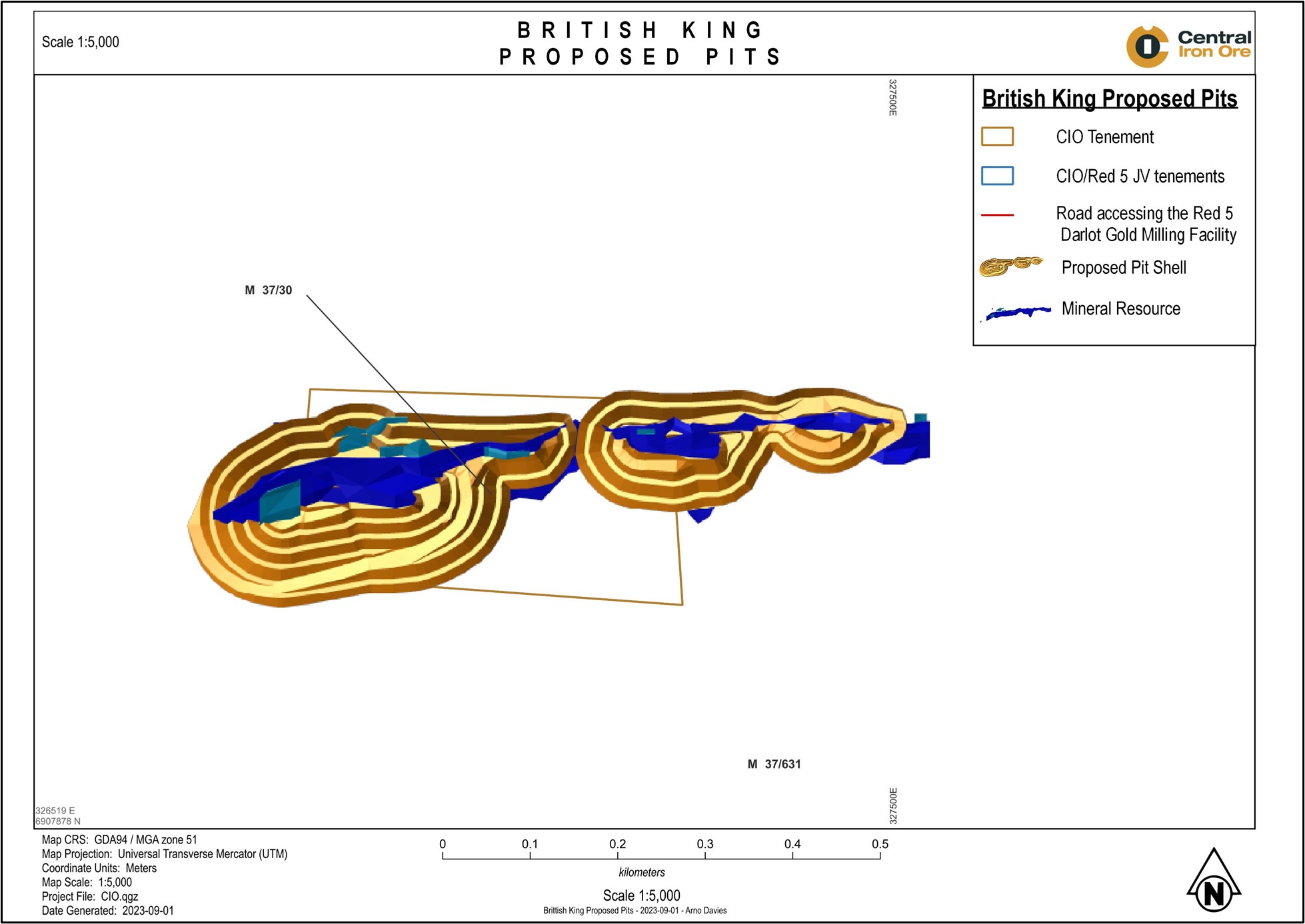 Mineral Resource within the optimised pit shell