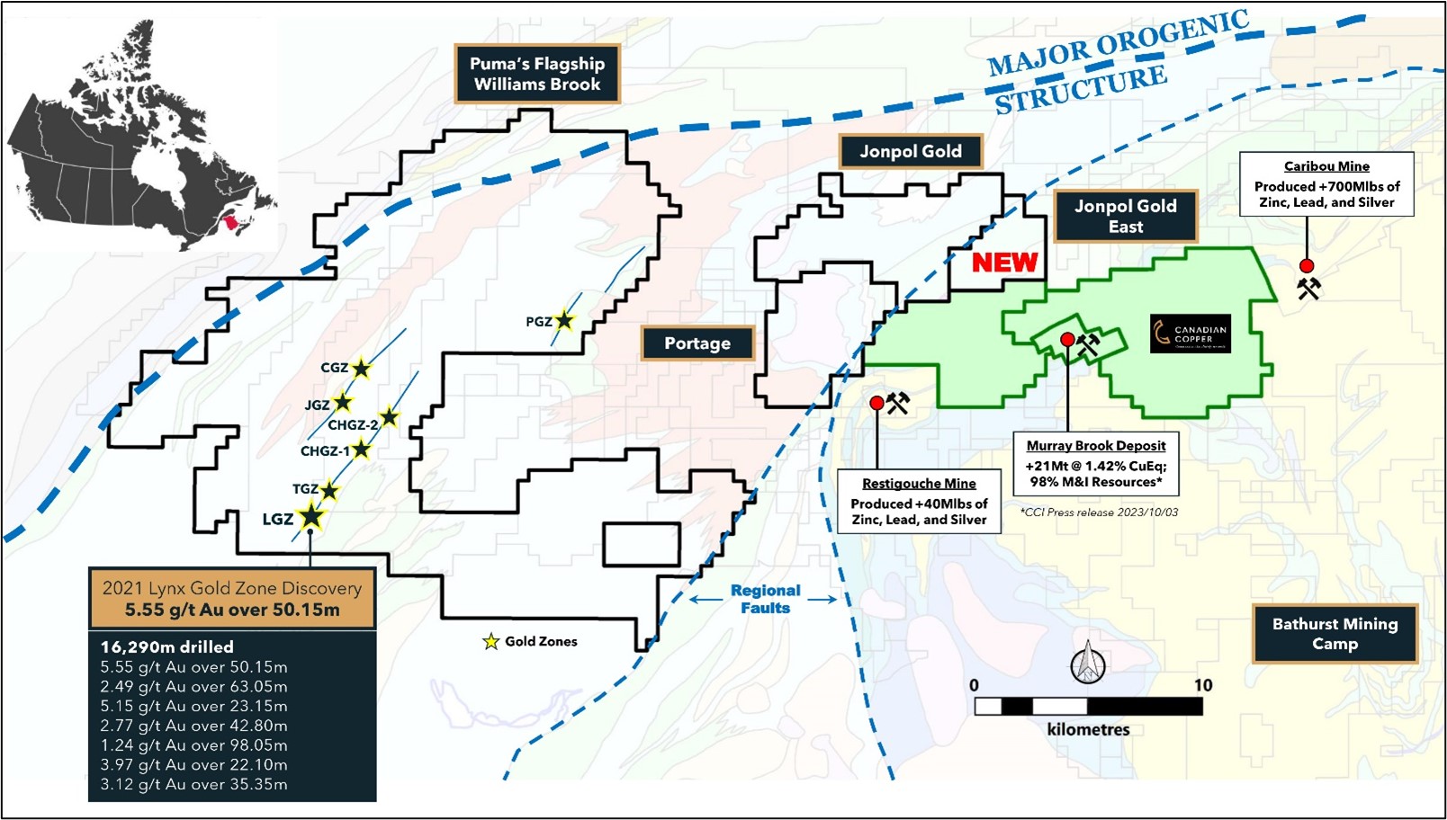 Williams Brook Project properties and other Puma holdings