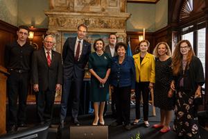 Speaker Pelosi and Former Rep. Nita Lowey at the Anne Frank Award Ceremony