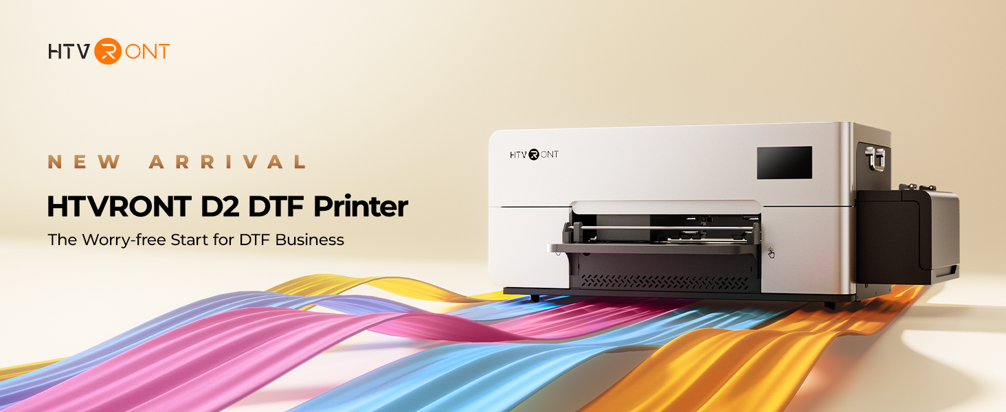 HTVRONT D2 DTF printer for small business custom production with simplified workflow.