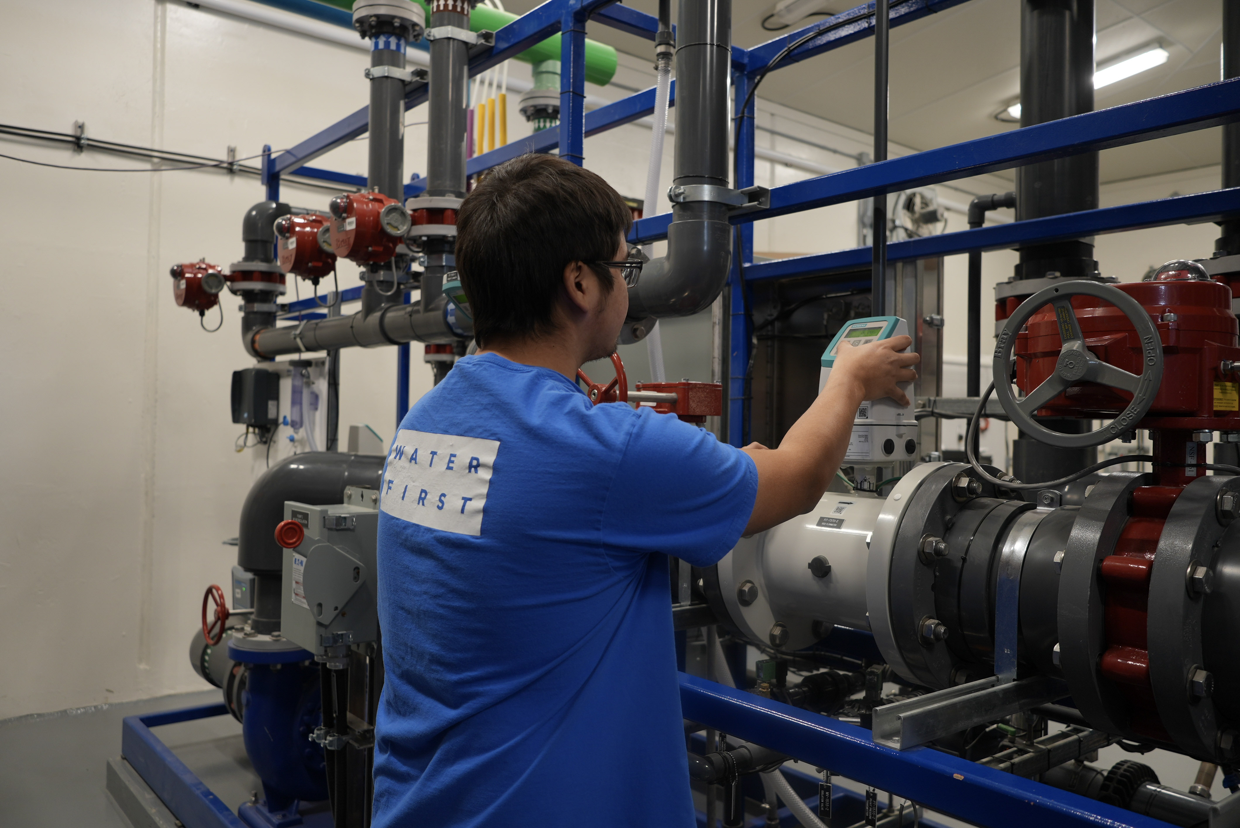Drinking Water Intern takes part in a work placement at a water treatment plant