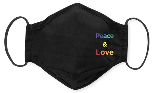 SwaddleDesigns Face Mask featuring Peace & Love is the new Bestseller at SwaddleDesigns.com. With over 100 masks available, SwaddleDesigns founder Lynette Damir, RN, is delighted to see masks with positive messages are the top sellers. 