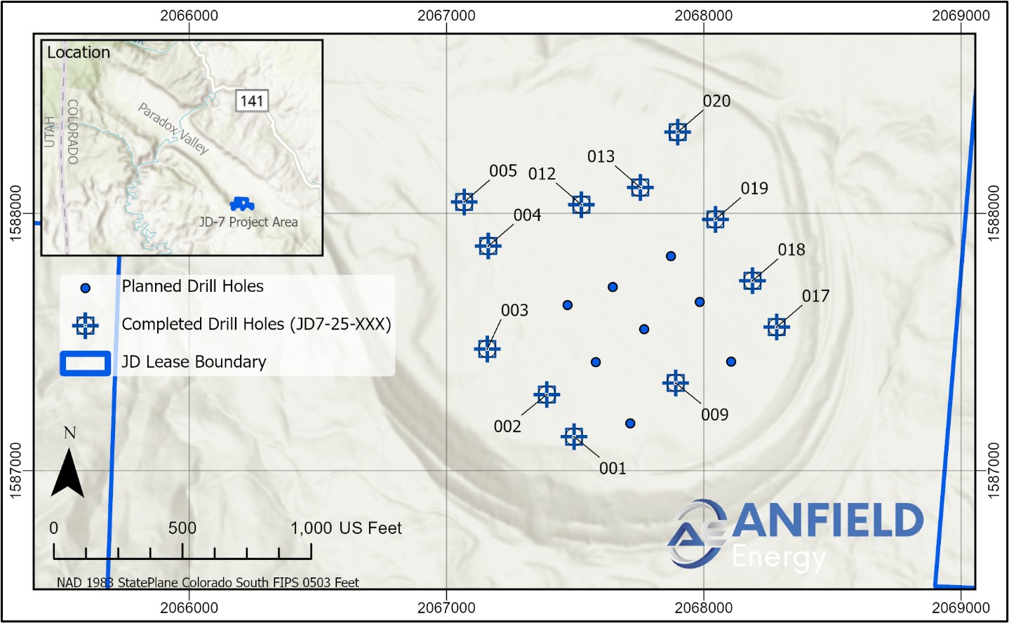 JD-7 Drill Collar Location Map