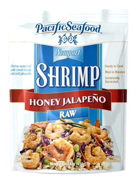 Pacific Seafood launched it's new seasoned shrimp, pictured here honey jalapeno. The new product helps overcome barriers to seafood consumption such as consumer confidence in how to prepare it. 