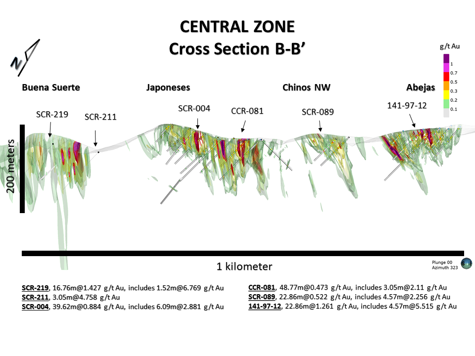 Central Zone Cross Section B-B'