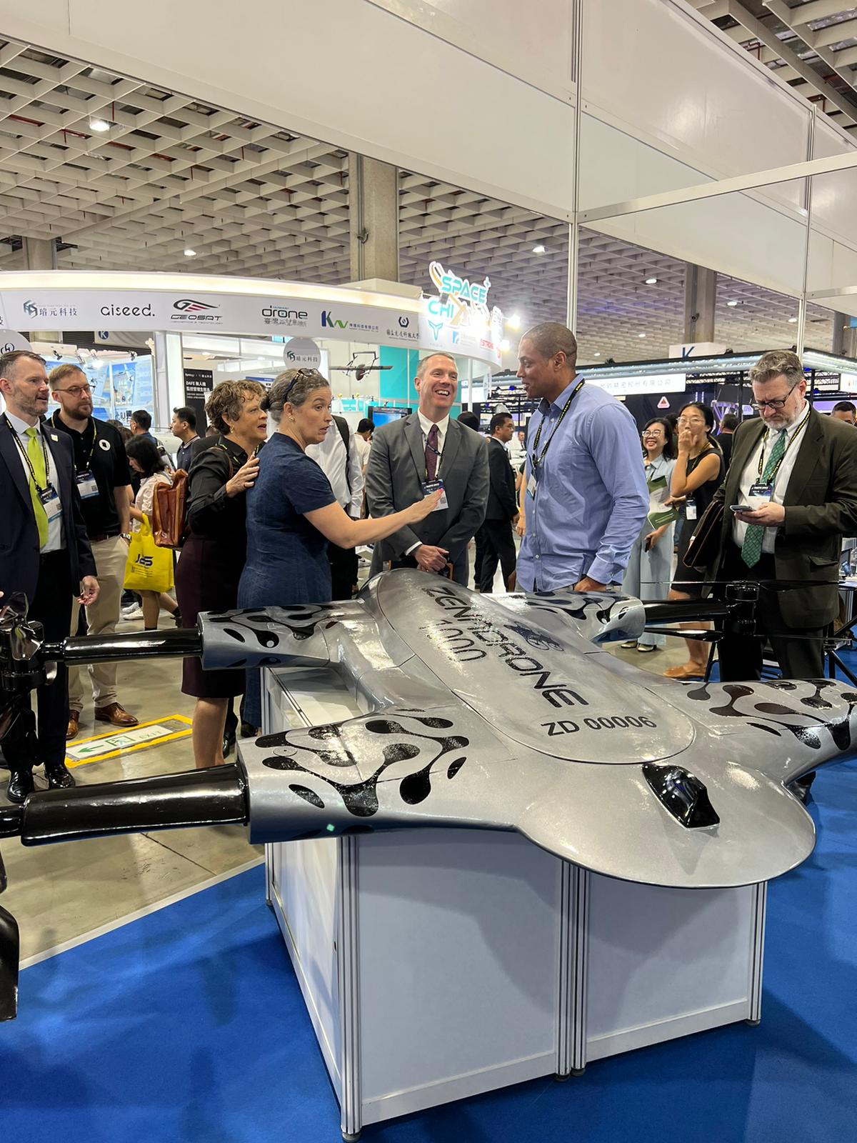 CEO of Epazz, Inc. Shaun Passley, PhD showcasing ZenaDrone 1000 with U.S. officials