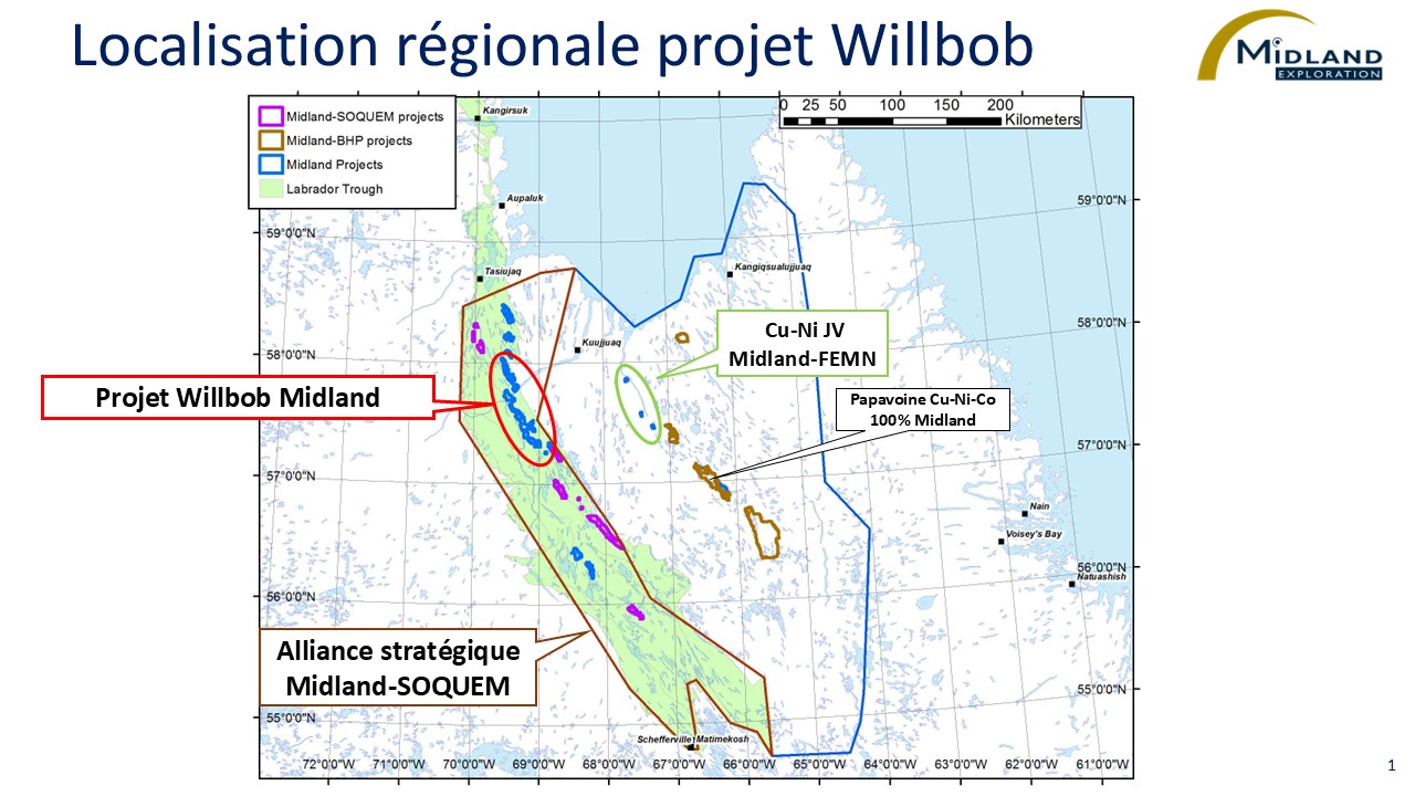 Figure 1 Localisation régionale projet Willbob