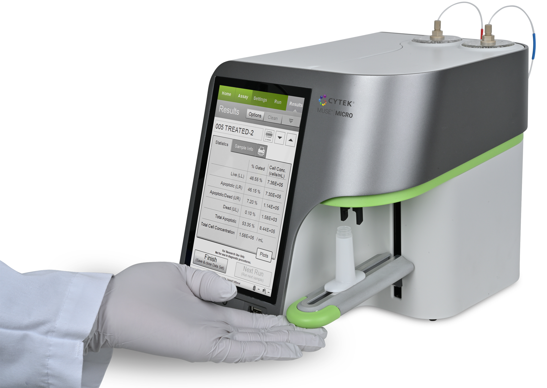 The Cytek® Muse® Micro is an affordable cell analyzer that simplifies flow cytometry while enhancing ease-of-use, precision and versatility. It expands assay capabilities to established and emerging markets such as cell and gene therapy, drug discovery, pathway analysis, cell counting, viability, apoptosis, cellular stress and immune cell monitoring.