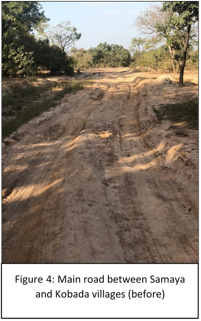 Main road between Samaya and Kobada villages (before)