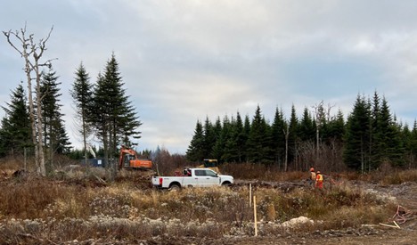 Figure 2. Drill rig moving onto first drill site at Wilding Gold Project, Late October 2025.
