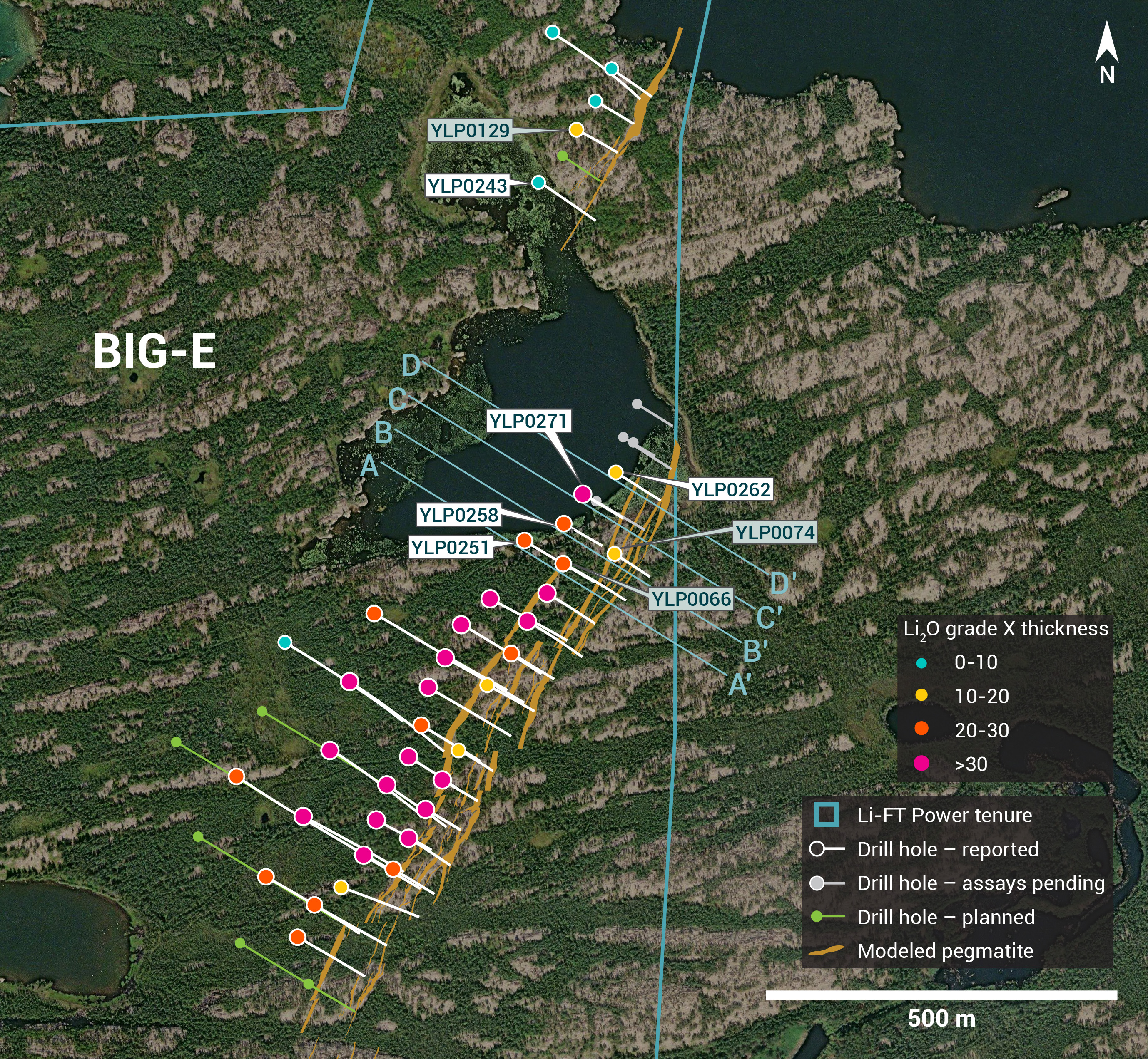 Individual Drill plans YK pegmatites NR31 BIG E GT