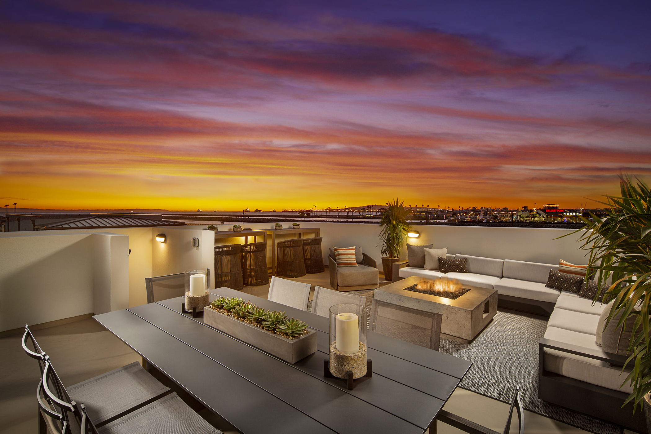 Ocean Place by Shea Homes is an exclusive opportunity to live on the water in a sophisticated, brand new home with a Seal Beach coastal address. Presenting elegant floor plans with contemporary architectural styles, the single-family detached residences offer exciting modern finishes and dramatic waterfront views from spectacular rooftop decks and stylish outdoor spaces. PICTURED: Rooftop Deck, Plan 5.