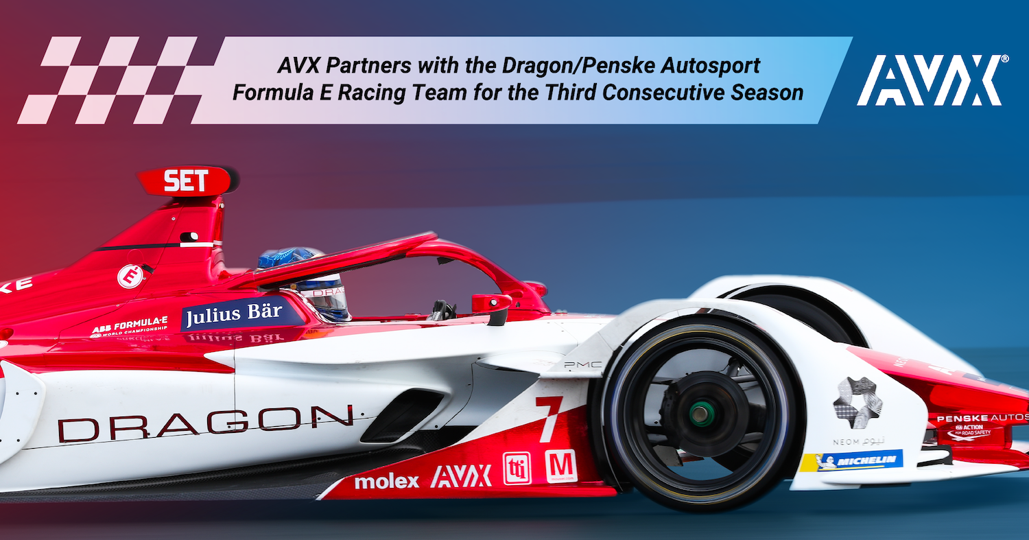 AVX Partners with the DRAGON / PENSKE AUTOSPORT Formula E Racing Team for the Third Consecutive Season