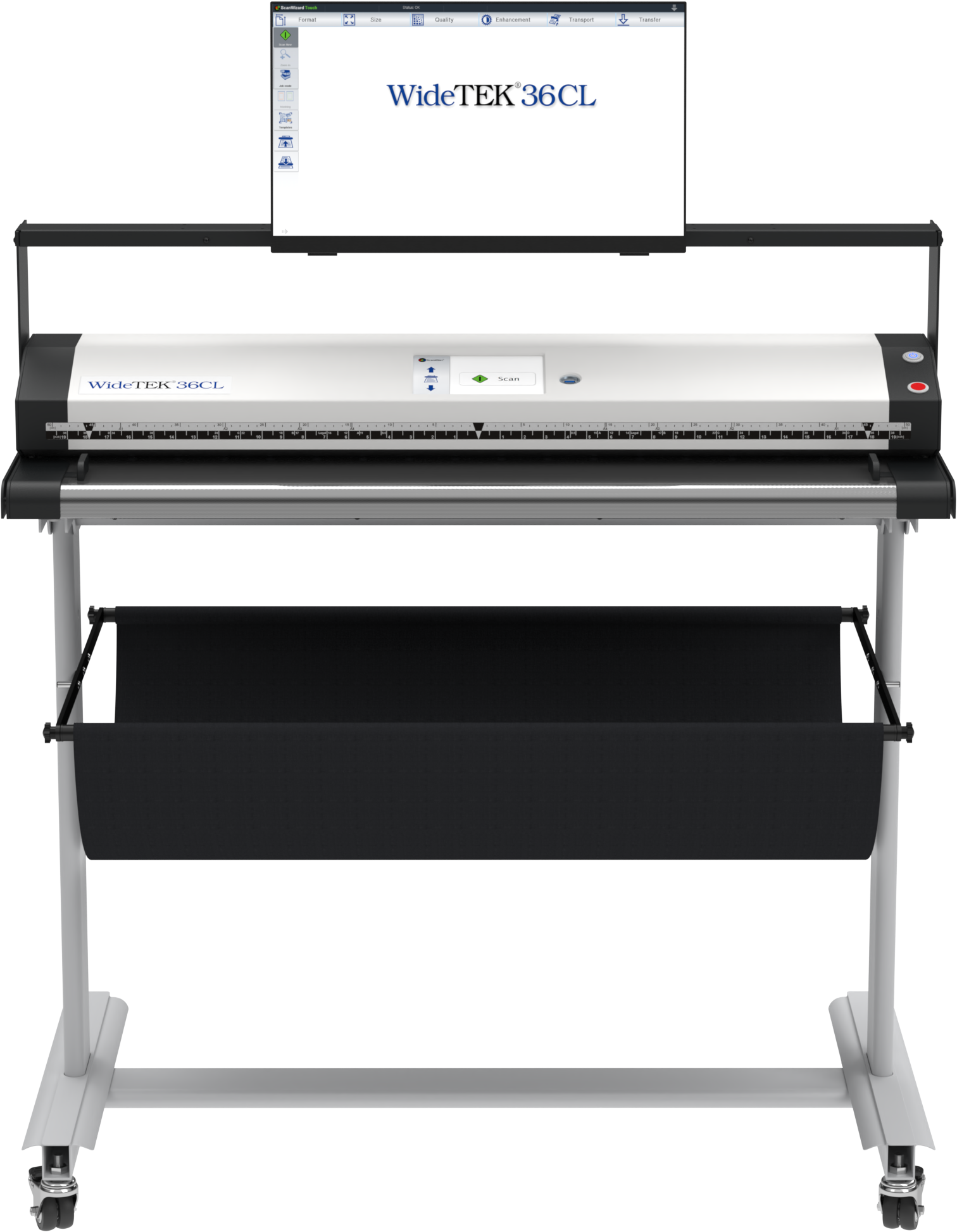 Image Access WideTEK® 36CL CIS scanner with monitor with mounting bridge