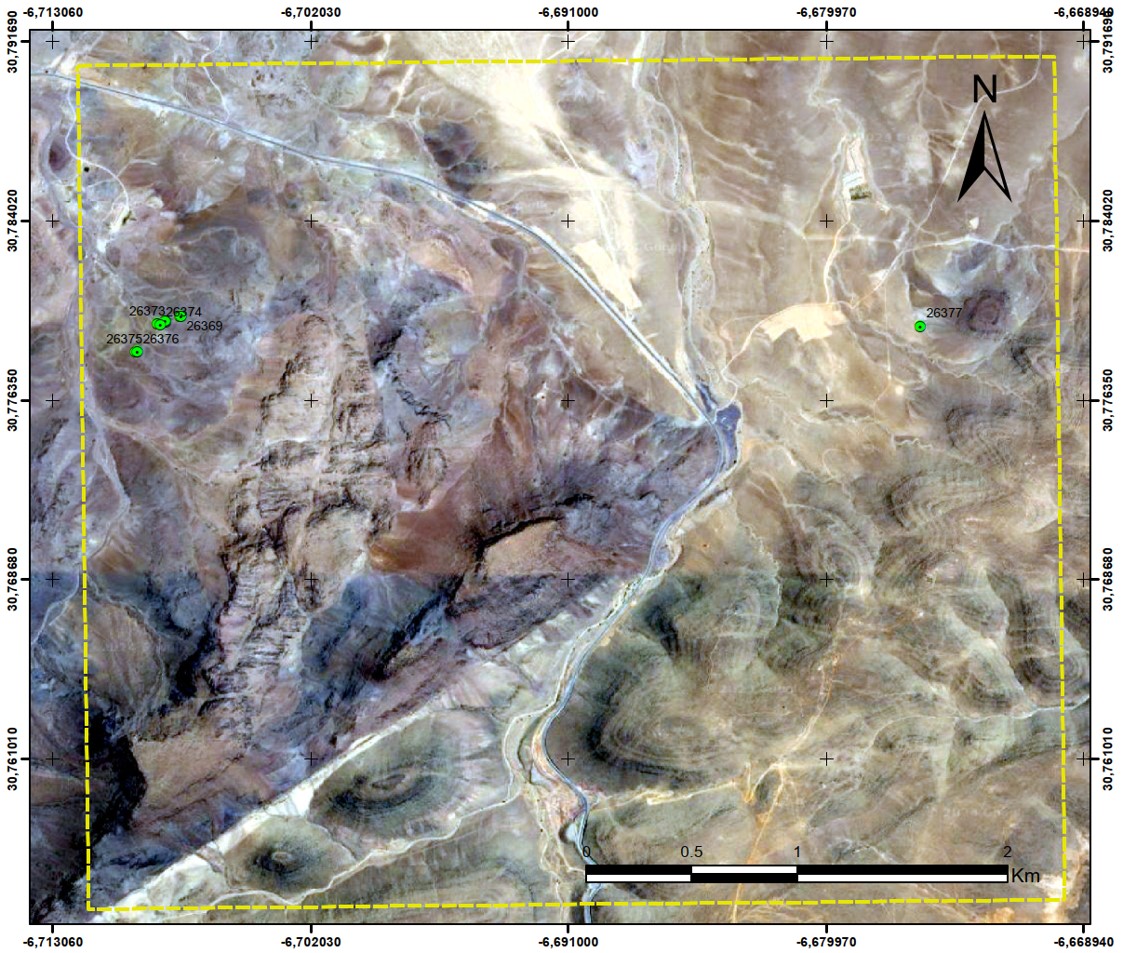 Figure 2 : Localisation des échantillons de surface