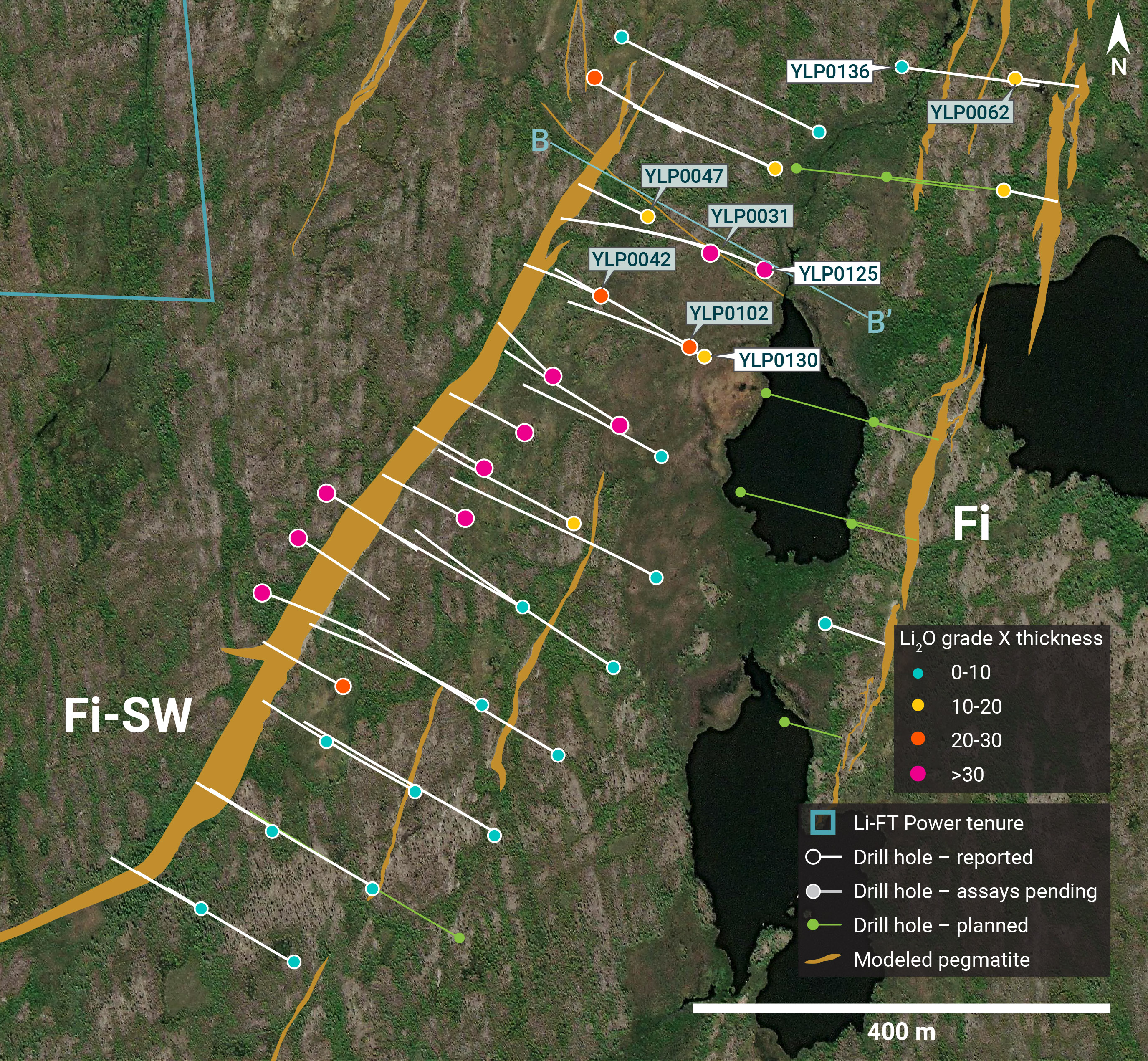 Individual Drill plans YK pegmatites NR 20 Fi-SW GT