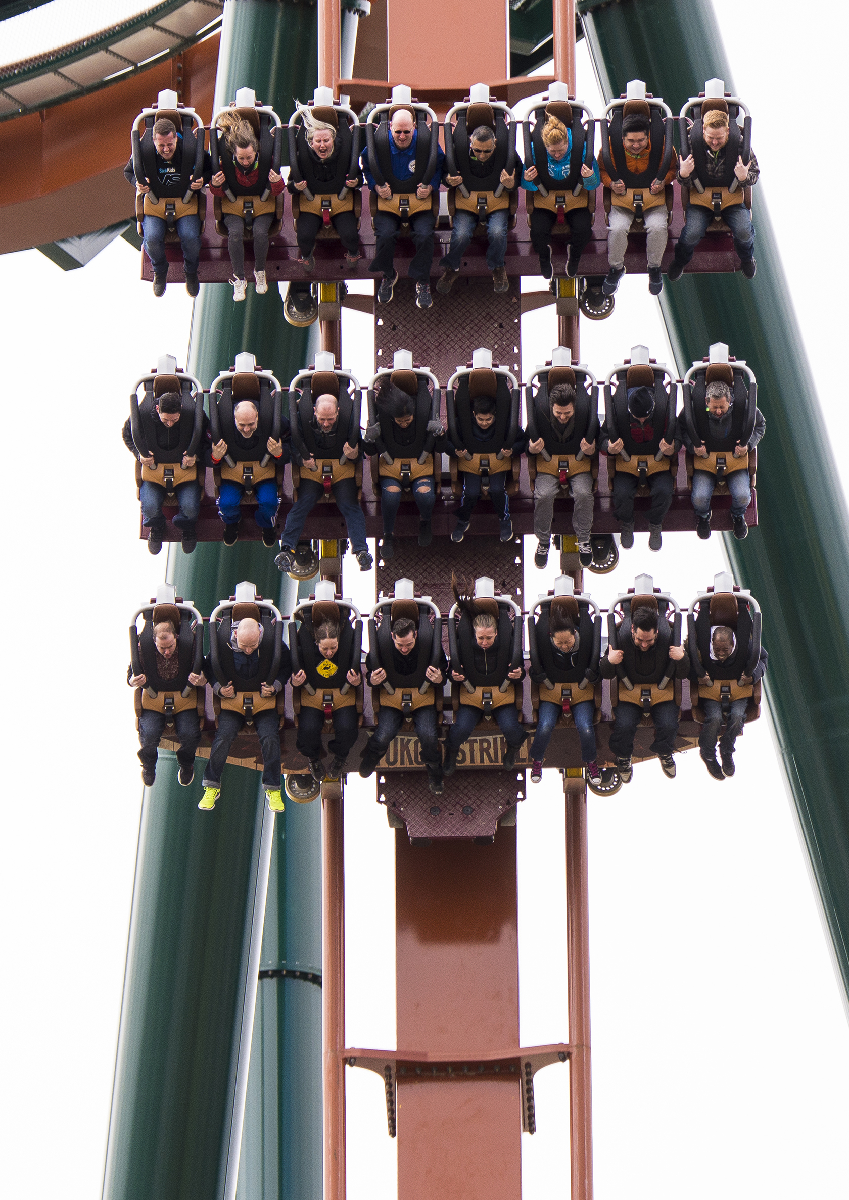 Canada's Wonderland hosted a preview event for its world record-breaking dive coaster Yukon Striker. The park opens May 3. 