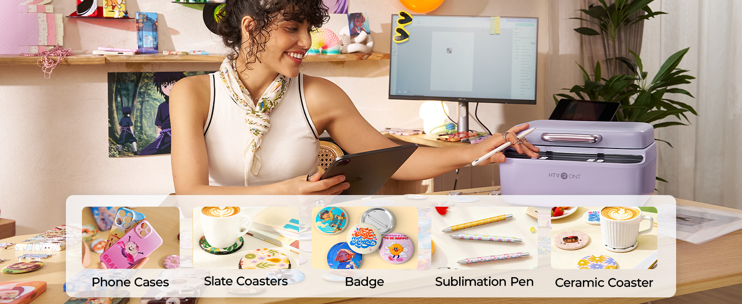 Custom Easter designs applied to phone cases with the HTVRONT H17 Phone Case Heat Press