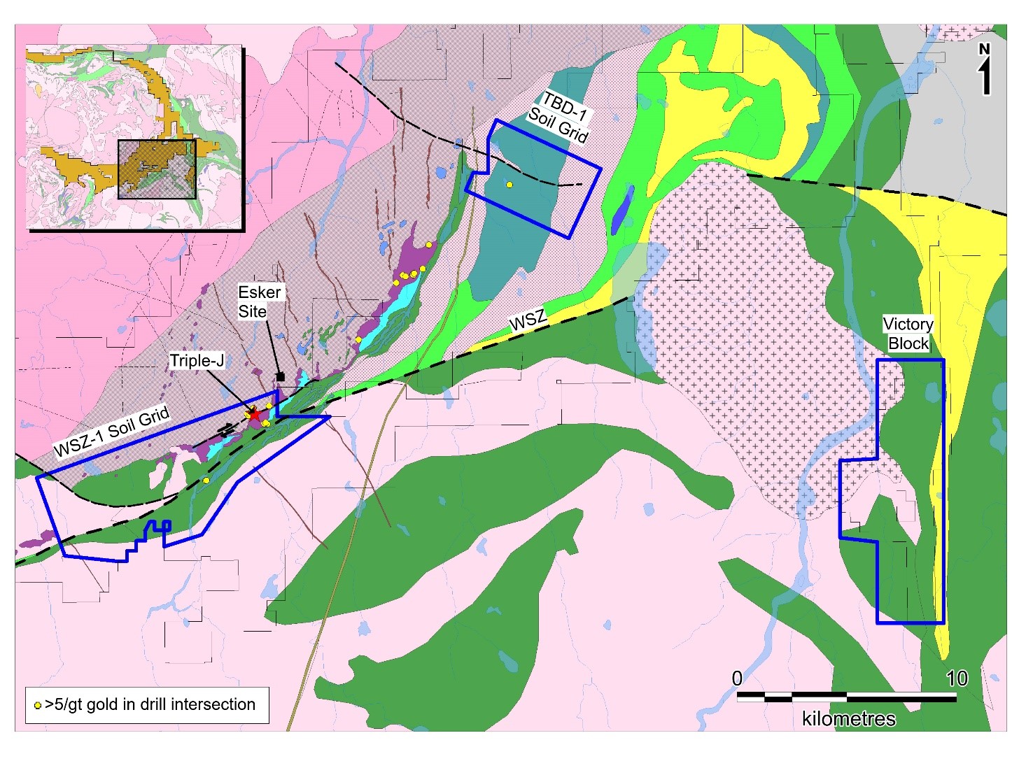 2020 08 06 Figure 1 - Summer 2020 Exploration Areas