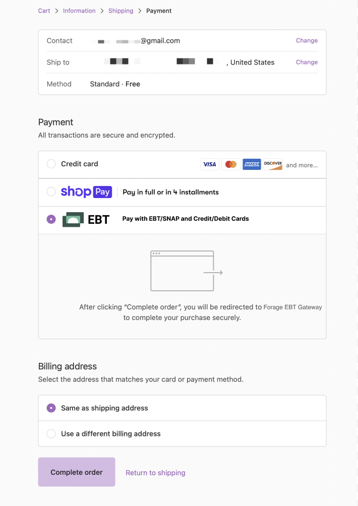 Forage Shopify EBT screenshot (1)