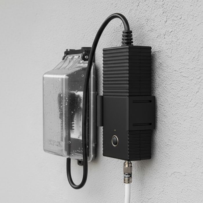Channel Master Pro-Floodlight outdoor power adapter with integrated On/Off button