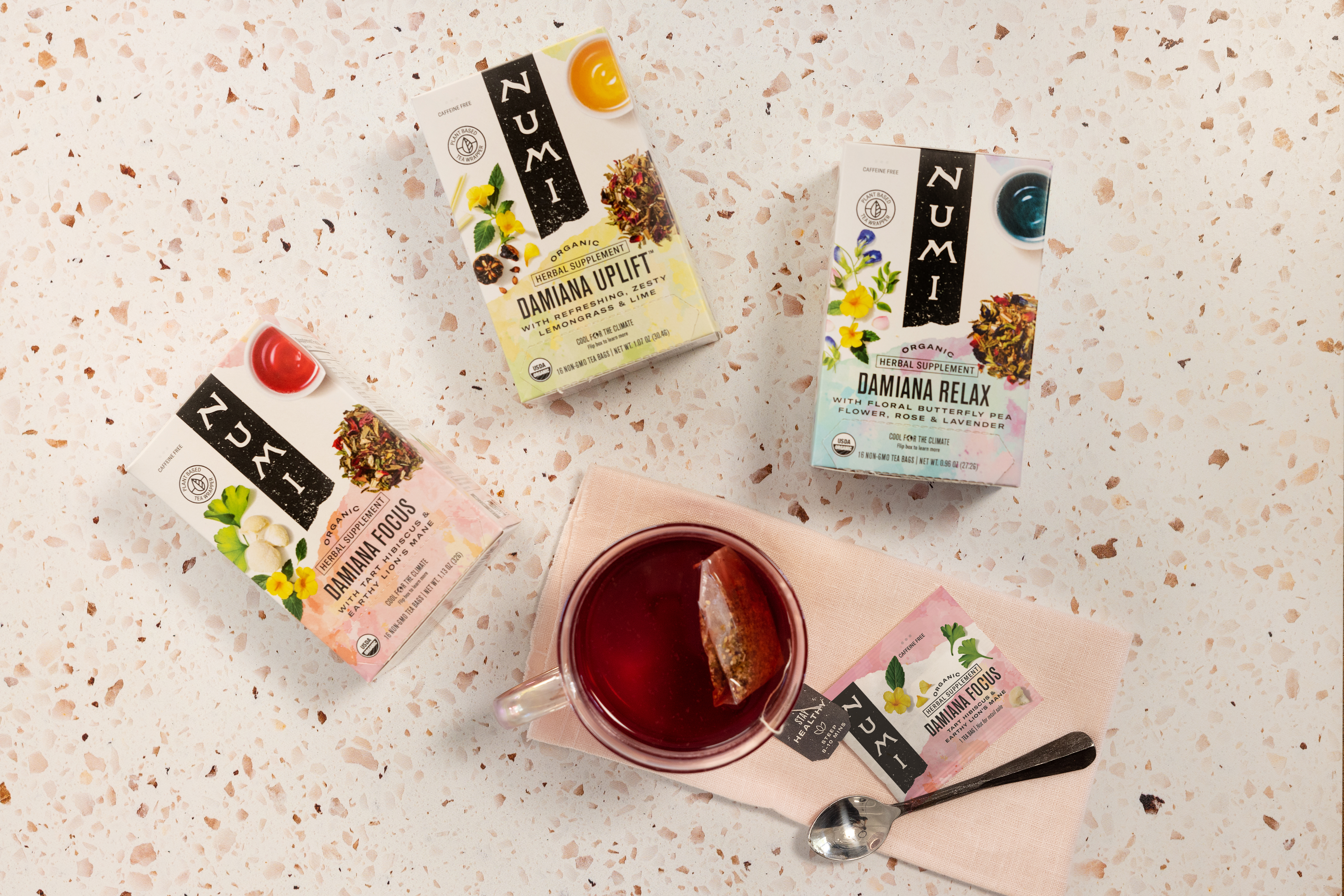 Numi Tea's New Relax and Regenerate Herbal Supplement Line