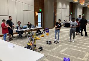 Participants interact with NCI Stags Robotic Team
