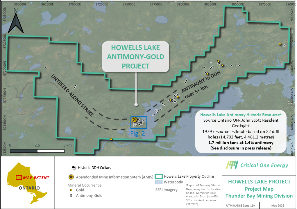 Howells Lake Project property map. 