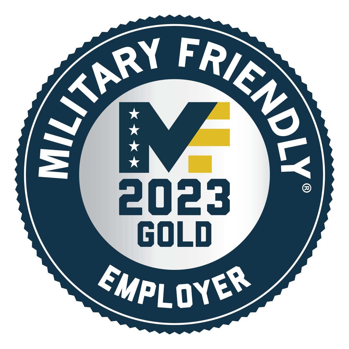 2023 Gold Military Friendly® Employer logo