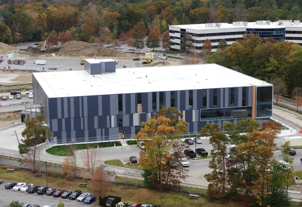 Exterior of Ultragenyx's gene therapy manufacturing facility in Bedford, Mass.
