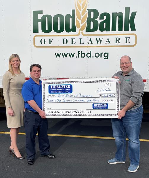 Check Presentation to Food Bank of Delaware