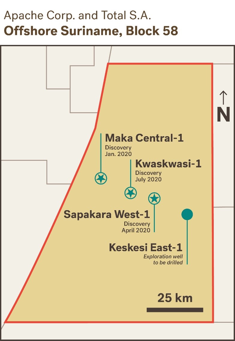 Block 58 Suriname Map - Apache Corp. and Total S.A., July 29, 2020