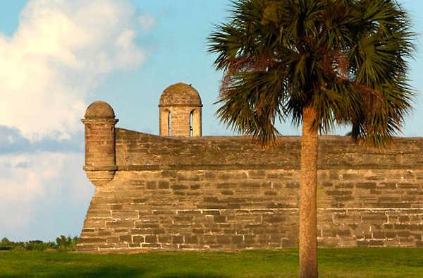 Castillo de San Marcos on St. Augustine Florida's bayfront. 