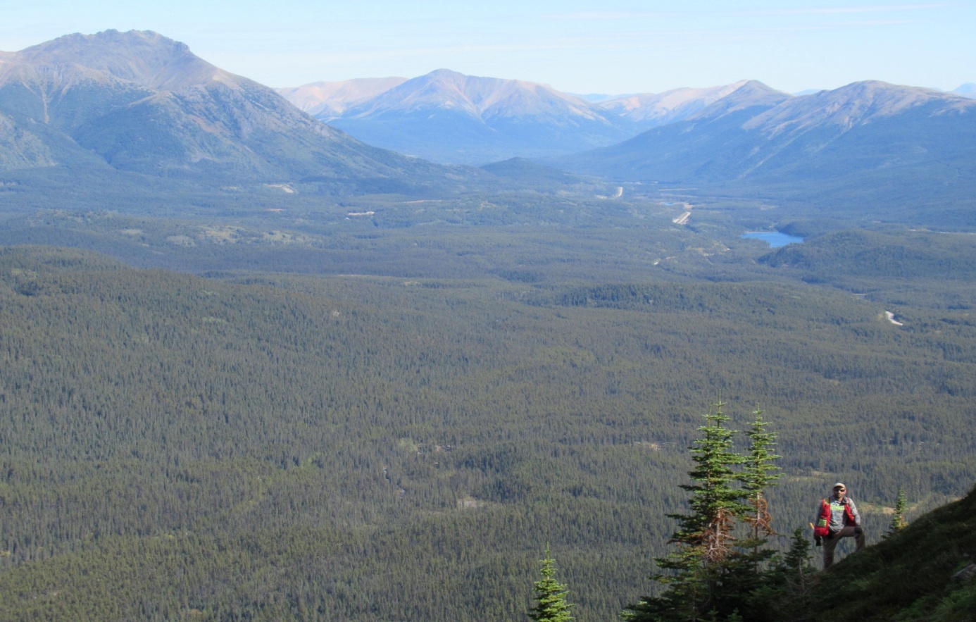 Figure 3: Goldhaven Team member Brandon Sainsbury exploring on Magno property, August 2025