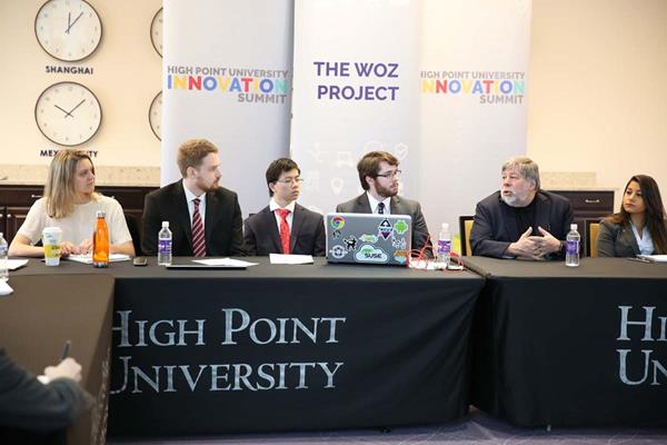During last year’s visit, Wozniak had a working session with HPU’s computer science students he began mentoring in 2016 in their efforts to build a self-driving cart.