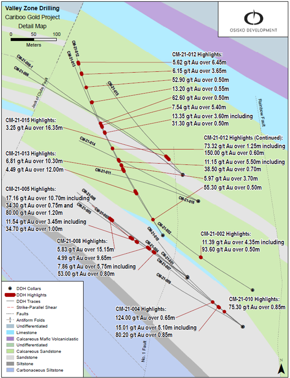 Figure 2: Valley Zone select drilling highlights plan map.