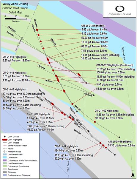 Figure 2: Valley Zone select drilling highlights plan map.