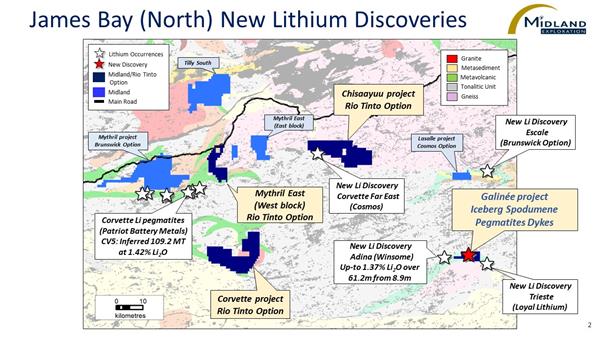 Figure 2 James Bay (North) New Lithium Discoveries