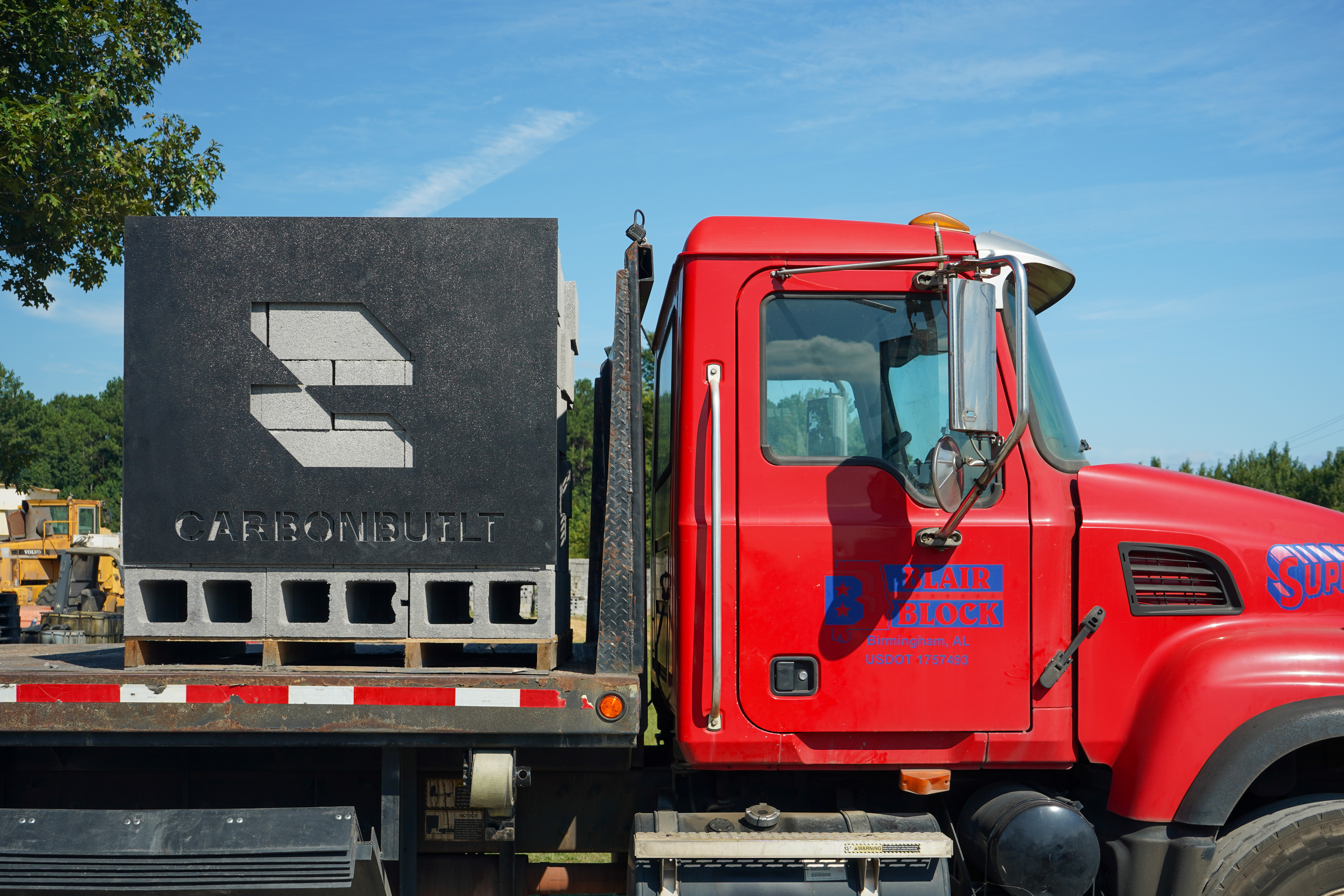 Concrete blocks on truck for delivery