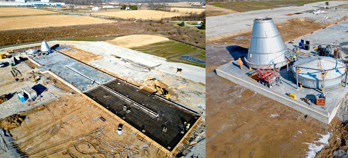 Image of Liberation Labs biomanufacturing facility under construction