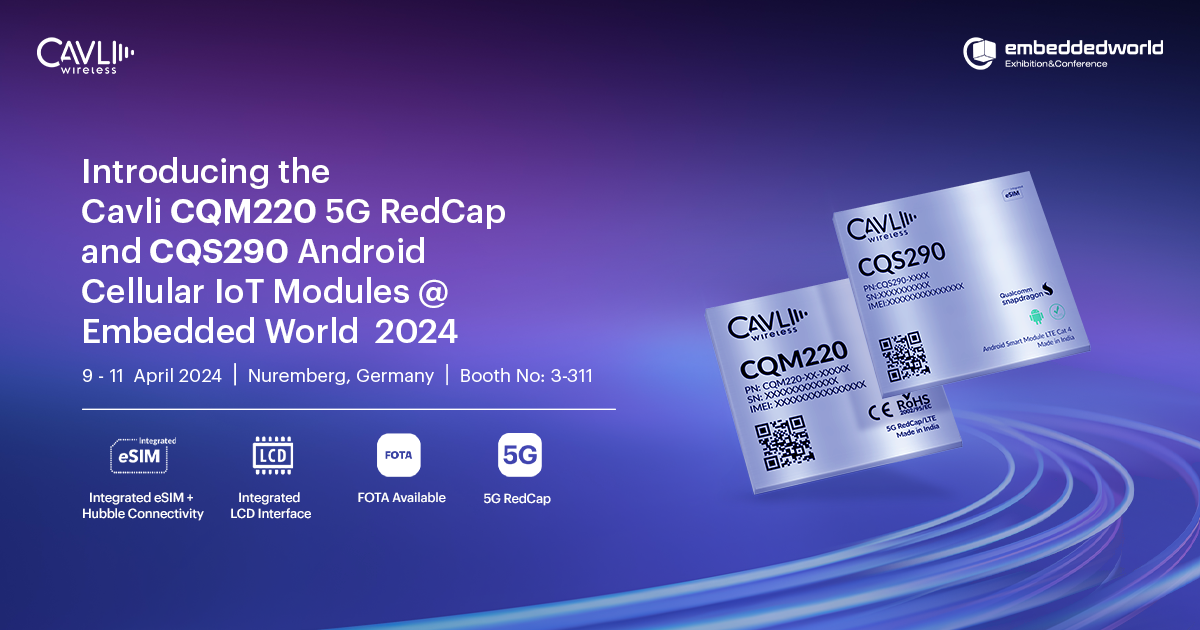 Cavli is eager to present its premier IoT connectivity solutions offerings at Hall 3, Booth 3-311, to waves of visitors from around the world. The highlight of the exhibit will be the newly launched CQM220 5G RedCap Cellular IoT Module, which is capable of worldwide IoT deployment and ideal for industries such as logistics, automotive, and vehicle tracking systems.