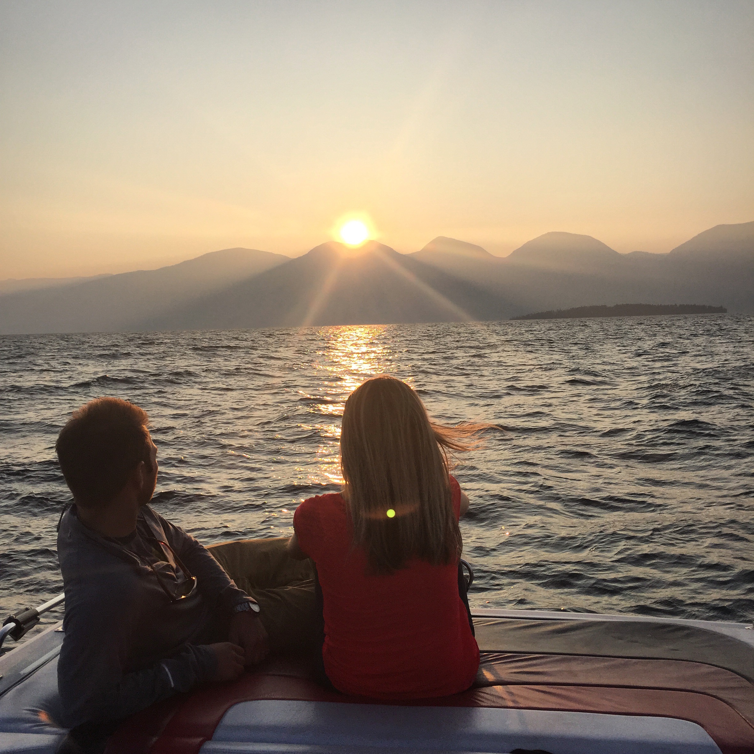 Watching the sunrise over Flathead Lake. 