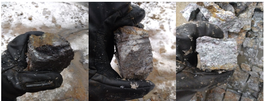 T1 grab samples: visual estimates of 10-25% graphite