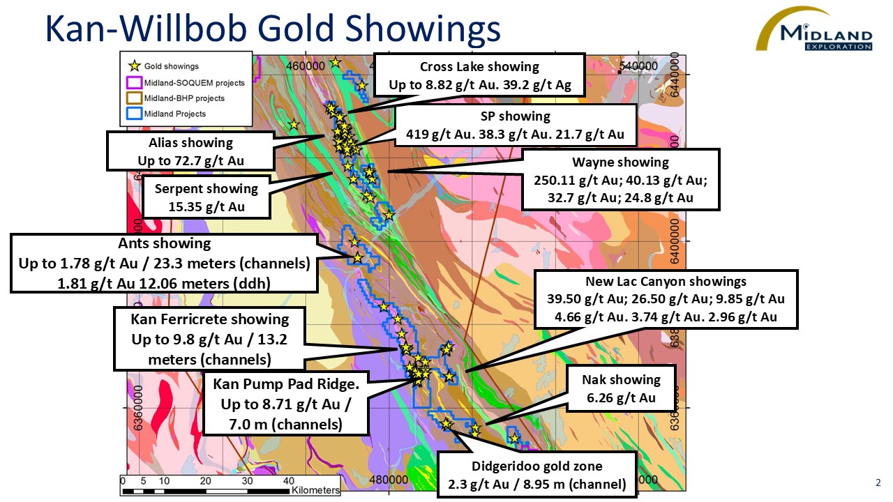 Kan-Willbob Gold Showing